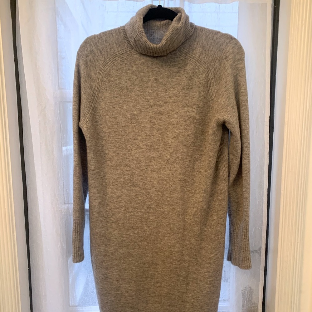 Turtleneck sweater dress j crew light grey